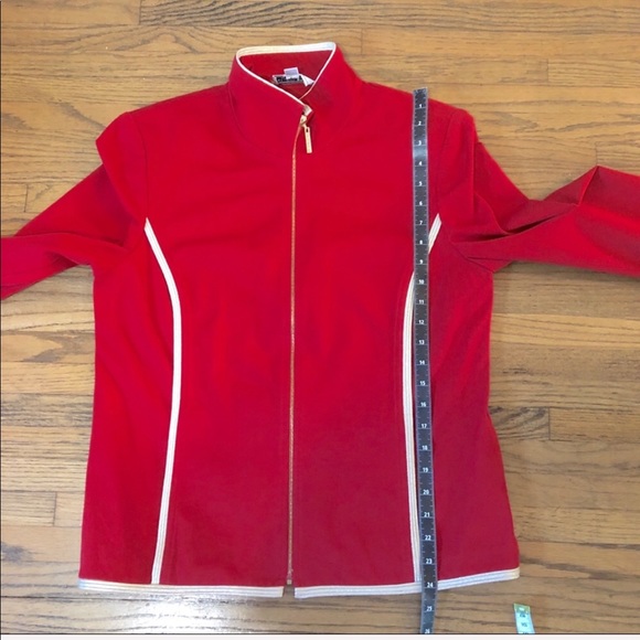 St. John Sport By Marie Gray Red Jacket Size S - Picture 7 of 8